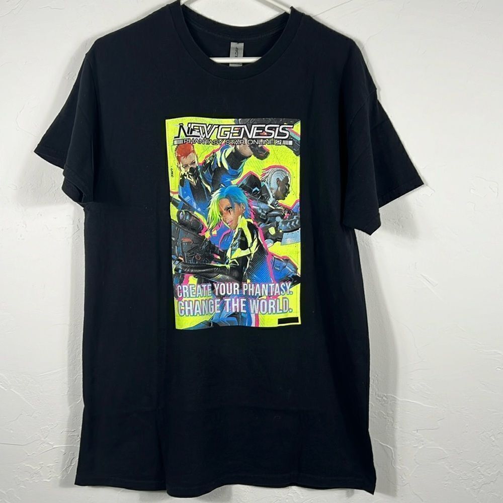 🔥🔥 PHANTASY STAR ONLINE 2 New Genesis Sega Anime Video Game Tee - Sz Lg‎ - EUC